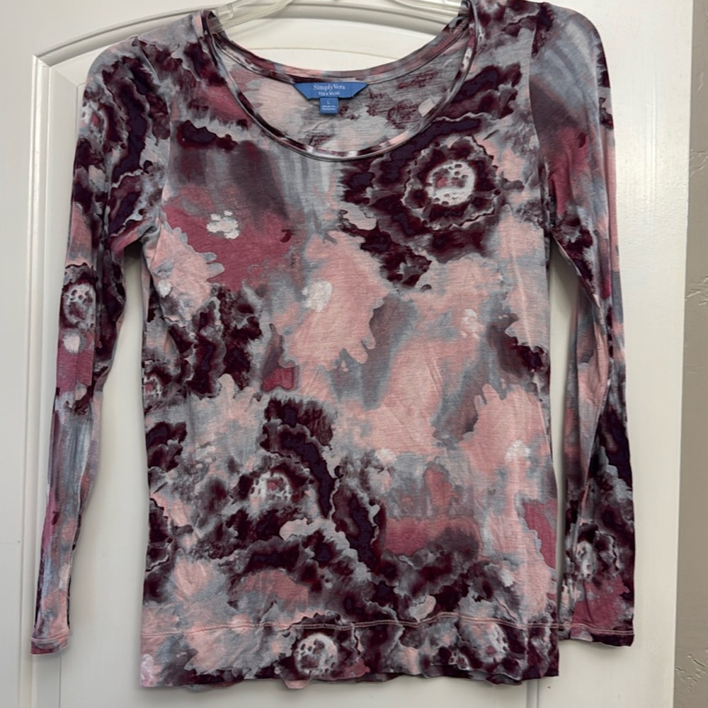 Simply Vera Long Sleeve Tee Watercolor Design